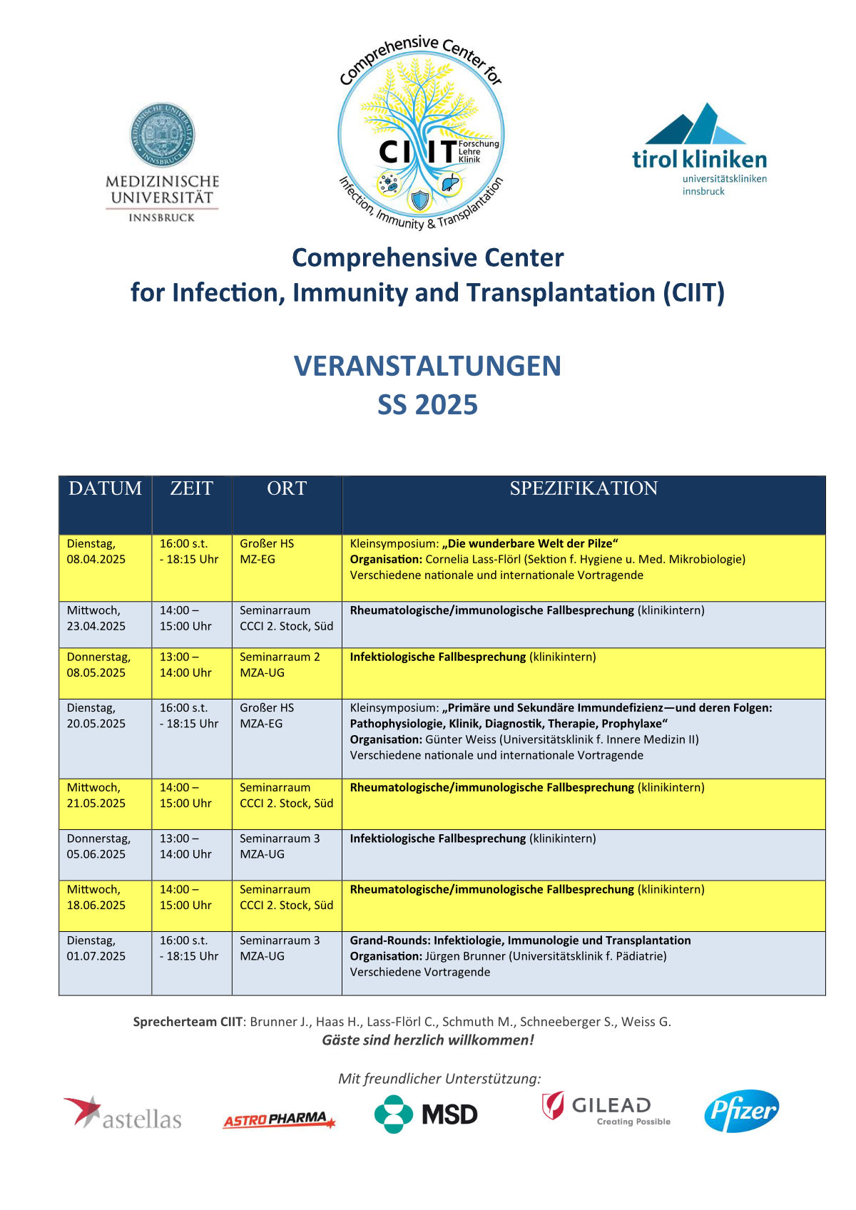 Veranstaltungskalender SS 2025