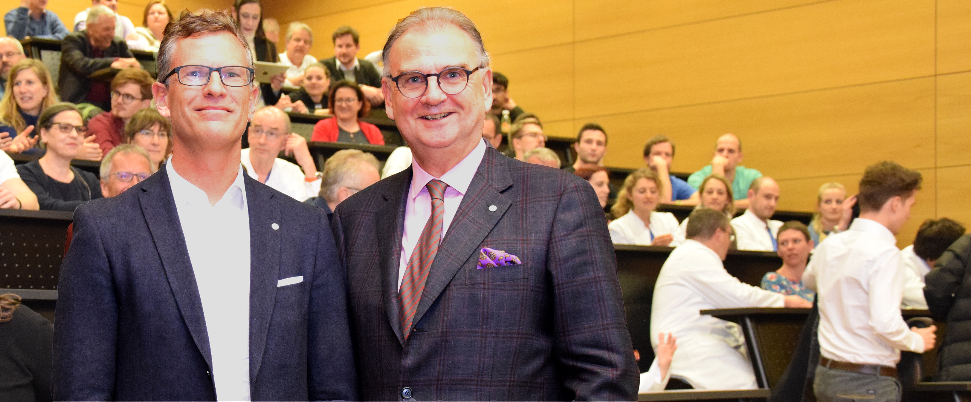 Rektor W. Wolfgang Fleischhacker (re.) lud zur Antrittsvorlesung von Dominik Wolf. Antritt_Wolf_1.jpg