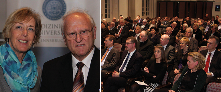 Rektorin o.Univ.-Prof.in Dr.in Helga Fritsch und Alumn-i-med-Präsident em.Univ.-Prof. Dr. Raimund Margreiter luden zum Neujahrsempfang Neujahrsempfang 2014