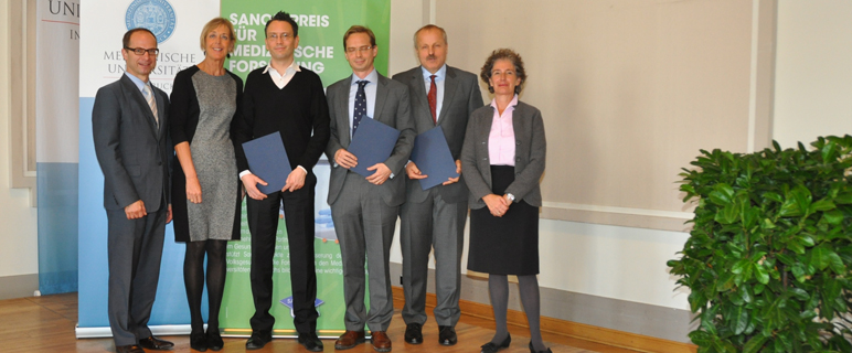 Sanofi-Preis 2013 für drei junge Forscher:innen der Medizinischen Universität Innsbruck