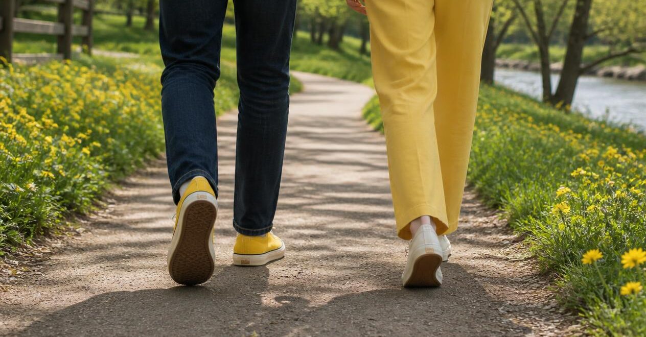 Im Rahmen des Yellow September wird es am 29. September einen gemeinsamen Walk & Talk gegen Einsamkeit geben. Diesen Spaziergang mit Gesprächen in Innsbruck hat das Projektteam von „Exercise is Medicine“ organisiert und alle Menschen sind dazu eingeladen, mitzugehen. (Bild: Canva AI)